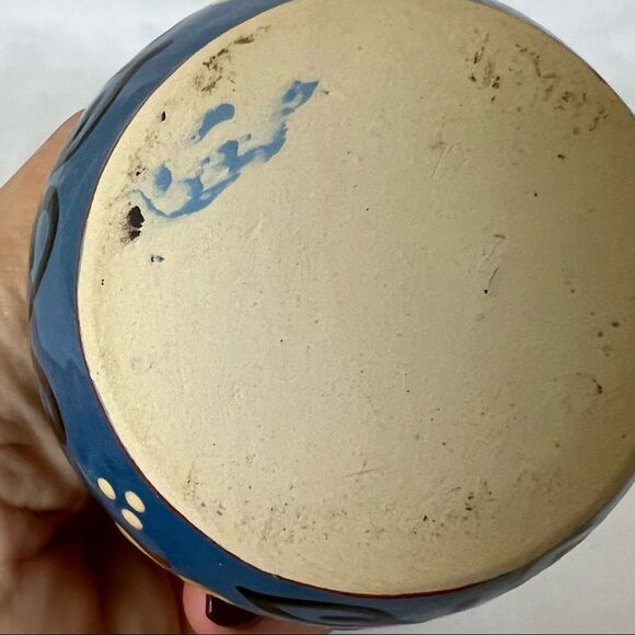 Vintage Ceramic Creamer Blue Handmade Hand Painted - Picture 7 of 9